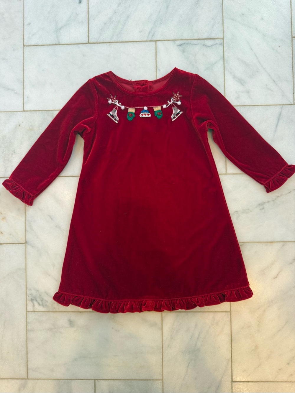 NWOT velvet + beaded Christmas holiday dress